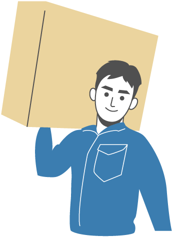 荷受作業、社内清掃、朝礼